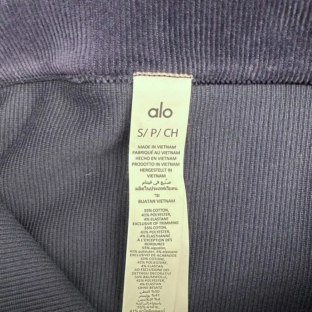 Alo Yoga Corduroy Stretch Mini Skirt Women’s Size Small Navy Blue Plush Comfy